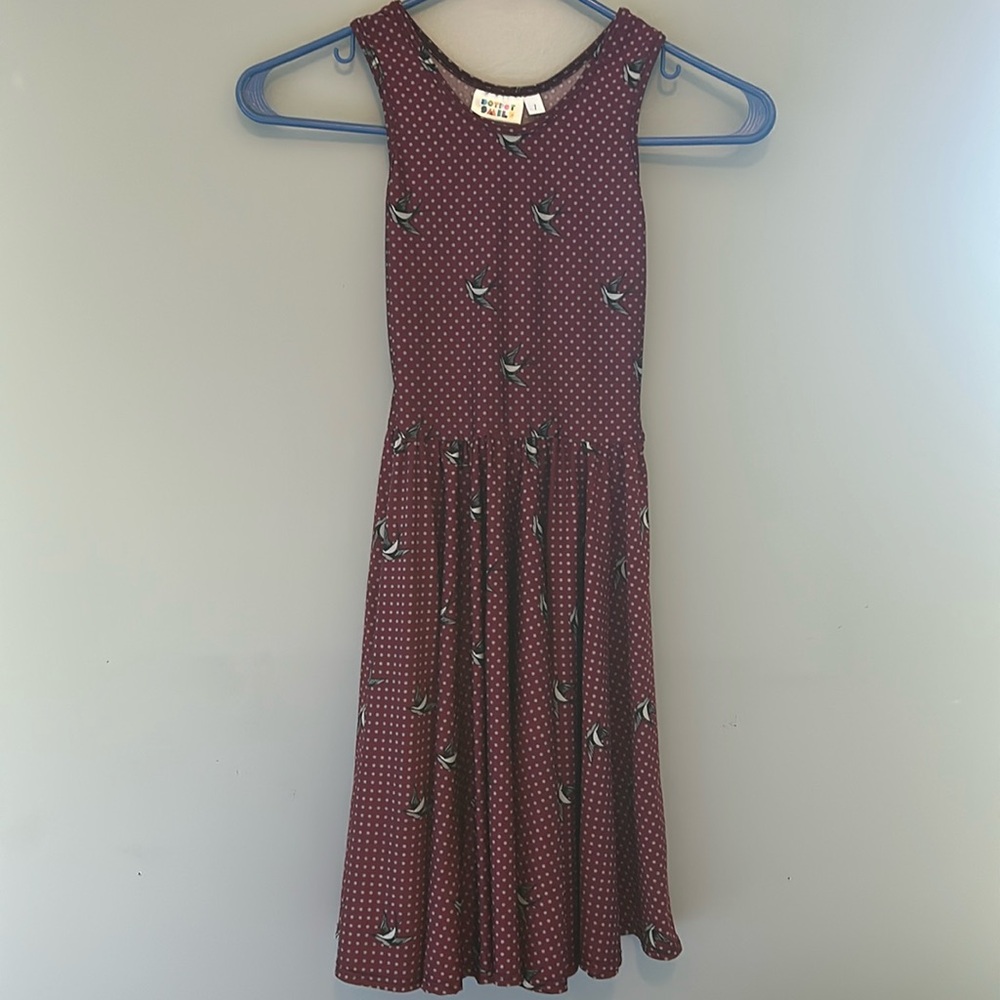 COPY - Dot Dot Smile Bird Print Kids Dress